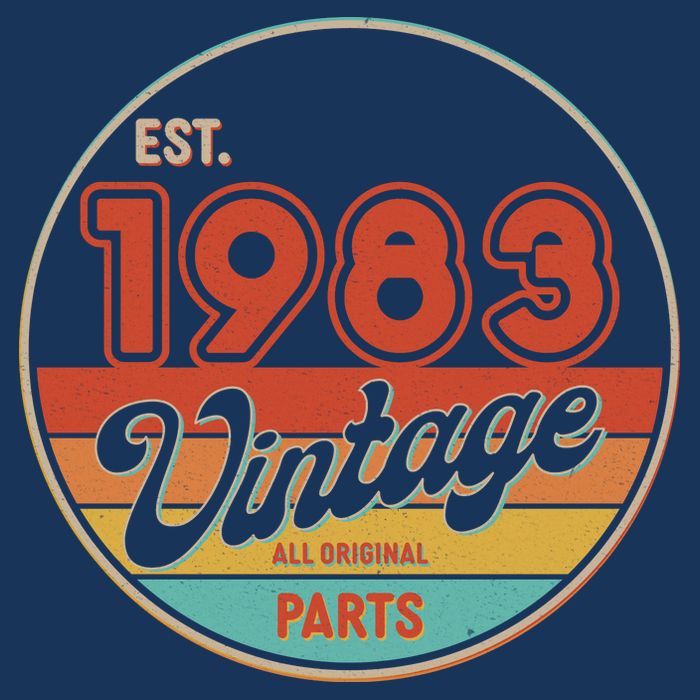 Est 1983 Vintage All Original Parts 40th Birthday Emblem 7-Panel Snapback Hat