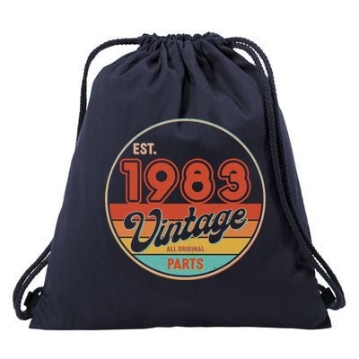 Est 1983 Vintage All Original Parts 40th Birthday Emblem Drawstring Bag