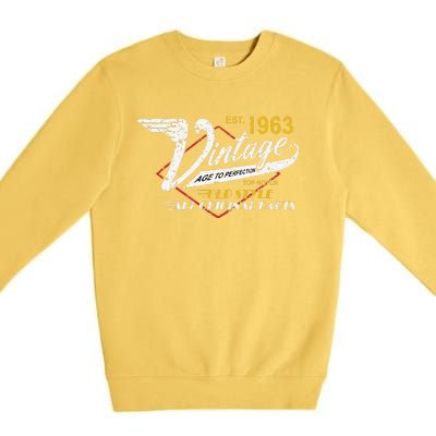 Est 1963 Vintage 60th Birthday 60 Years Old Bday Women Premium Crewneck Sweatshirt