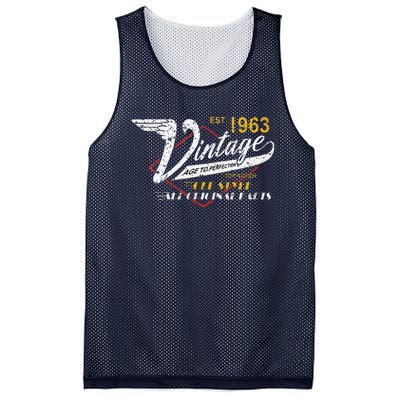 Est 1963 Vintage 60th Birthday 60 Years Old Bday Women Mesh Reversible Basketball Jersey Tank