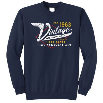 Est 1963 Vintage 60th Birthday 60 Years Old Bday Women Tall Sweatshirt