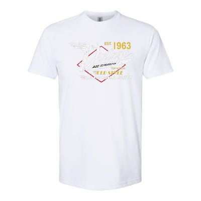 Est 1963 Vintage 60th Birthday 60 Years Old Bday Women Softstyle CVC T-Shirt