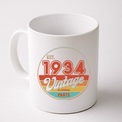 Est 1934 Vintage All Original Parts 90th Birthday Emblem Coffee Mug