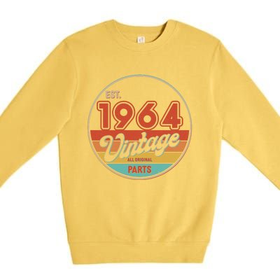 Est 1964 Vintage All Original Parts 60th Birthday Emblem Premium Crewneck Sweatshirt