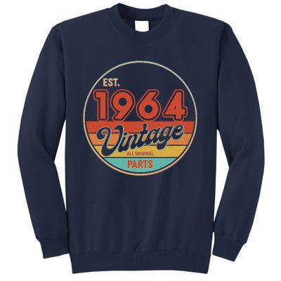 Est 1964 Vintage All Original Parts 60th Birthday Emblem Tall Sweatshirt