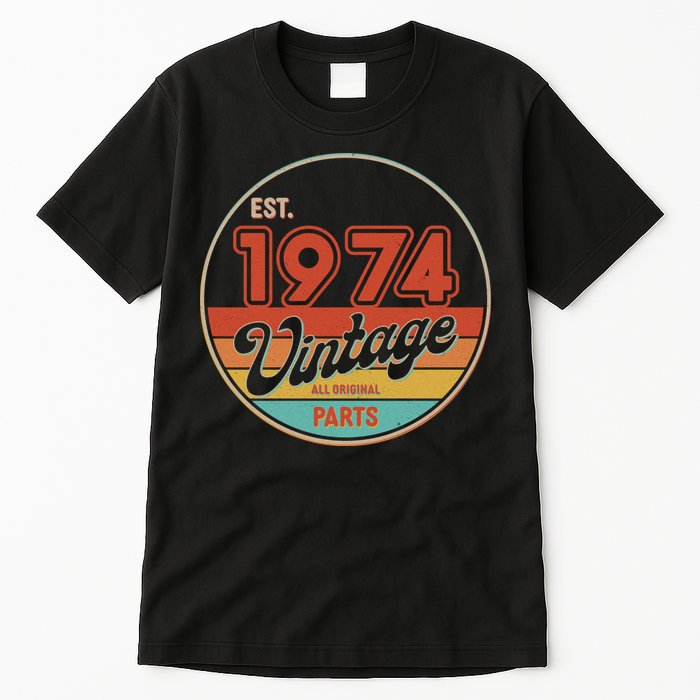 Est 1974 Vintage All Original Parts 50th Birthday Emblem Tall T-Shirt