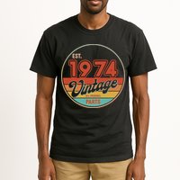 Est 1974 Vintage All Original Parts 50th Birthday Emblem Tall T-Shirt