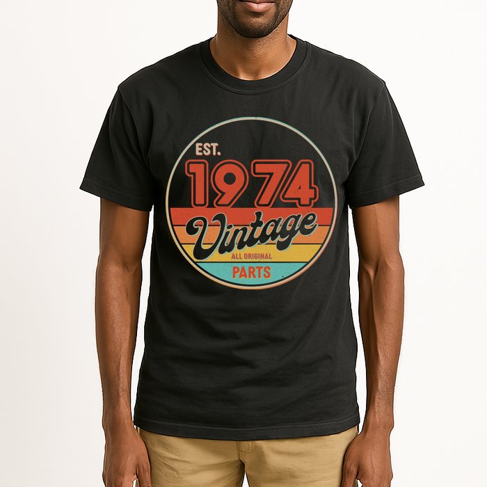 Est 1974 Vintage All Original Parts 50th Birthday Emblem Tall T-Shirt