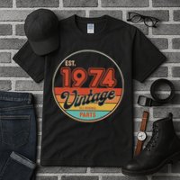 Est 1974 Vintage All Original Parts 50th Birthday Emblem Tall T-Shirt