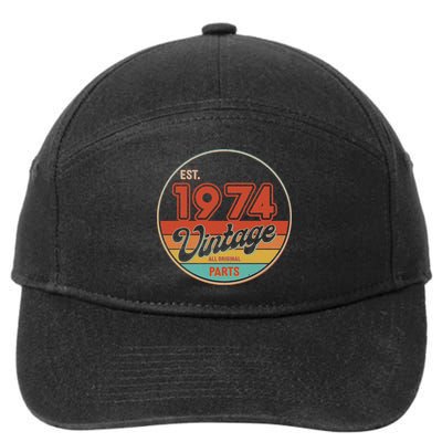 Est 1974 Vintage All Original Parts 50th Birthday Emblem 7-Panel Snapback Hat