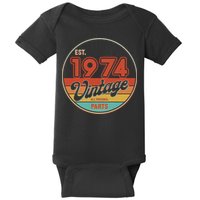 Est 1974 Vintage All Original Parts 50th Birthday Emblem Baby Bodysuit
