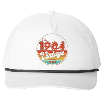 Est 1984 Vintage All Original Parts 40th Birthday Emblem Snapback Five-Panel Rope Hat