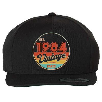 Est 1984 Vintage All Original Parts 40th Birthday Emblem Wool Snapback Cap