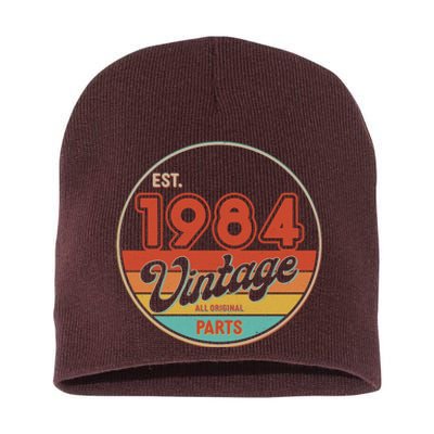 Est 1984 Vintage All Original Parts 40th Birthday Emblem Short Acrylic Beanie