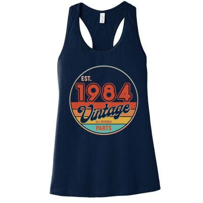 Est 1984 Vintage All Original Parts 40th Birthday Emblem Women's Racerback Tank