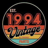 Est 1994 Vintage All Original Parts 30th Birthday Emblem Baby Bodysuit