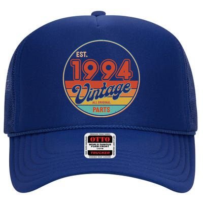 Est 1994 Vintage All Original Parts 30th Birthday Emblem High Crown Mesh Back Trucker Hat