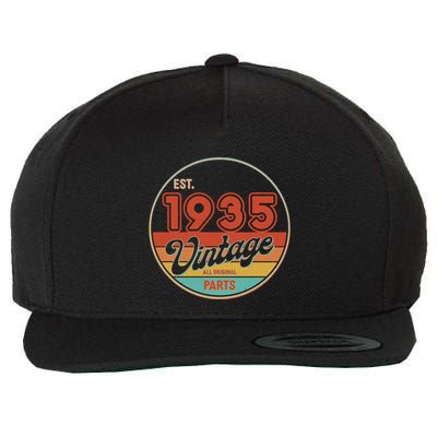 Est 1935 Vintage All Original Parts 90th Birthday Emblem Wool Snapback Cap