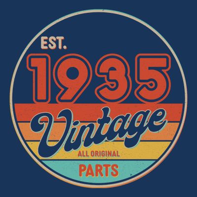 Est 1935 Vintage All Original Parts 90th Birthday Emblem T-Shirt