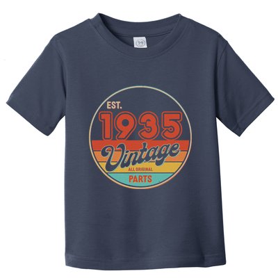 Est 1935 Vintage All Original Parts 90th Birthday Emblem Toddler T-Shirt