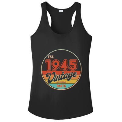 Est 1945 Vintage All Original Parts 80th Birthday Emblem Ladies PosiCharge Competitor Racerback Tank