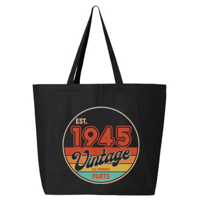 Est 1945 Vintage All Original Parts 80th Birthday Emblem 25L Jumbo Tote