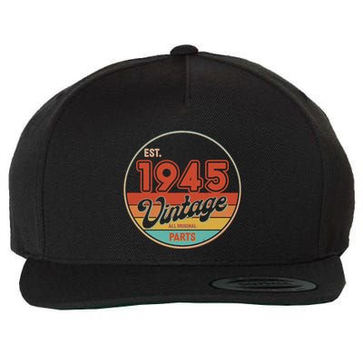 Est 1945 Vintage All Original Parts 80th Birthday Emblem Wool Snapback Cap