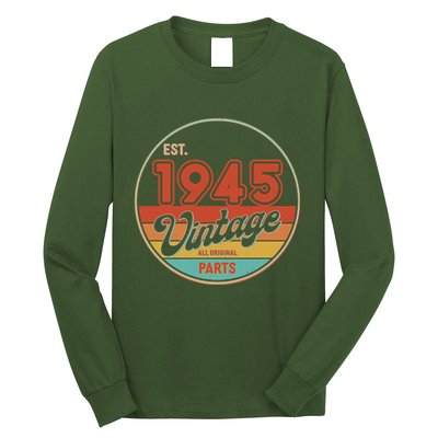 Est 1945 Vintage All Original Parts 80th Birthday Emblem Long Sleeve Shirt