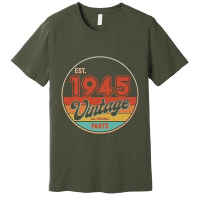 Est 1945 Vintage All Original Parts 80th Birthday Emblem Premium T-Shirt