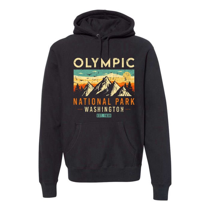 Est 1938 Washington Retro National Park Premium Hoodie