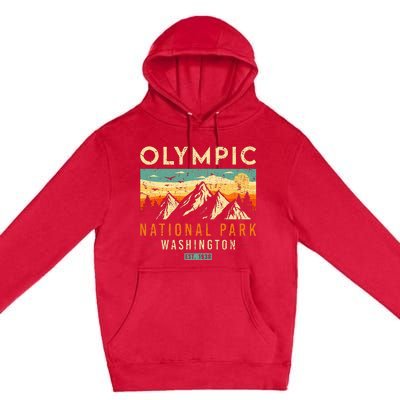 Est 1938 Washington Retro National Park Premium Pullover Hoodie