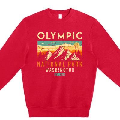 Est 1938 Washington Retro National Park Premium Crewneck Sweatshirt