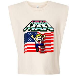 Election 2024 American Flag Maga Man Garment-Dyed Women's Muscle Tee