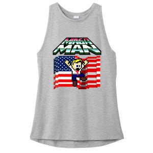 Election 2024 American Flag Maga Man Ladies PosiCharge Tri-Blend Wicking Tank