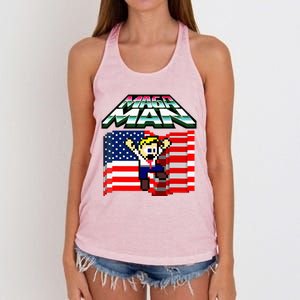 Election 2024 American Flag Maga Man Women's Knotted Racerback Tank