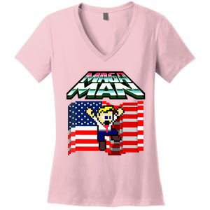 Election 2024 American Flag Maga Man Women's V-Neck T-Shirt