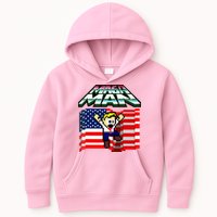 Election 2024 American Flag Maga Man Kids Hoodie