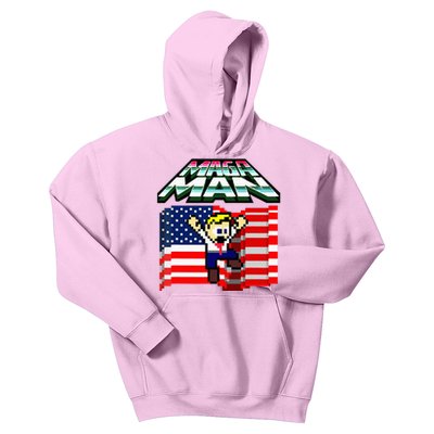 Election 2024 American Flag Maga Man Kids Hoodie