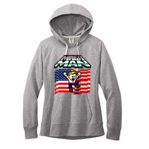 Election 2024 American Flag Maga Man Women's Fleece Hoodie