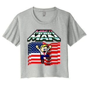 Election 2024 American Flag Maga Man Women's Crop Top Tee