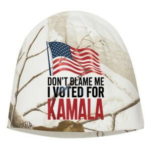 Elections 2024 Democrat Dont Blame Me I Voted For Kamala Kati - Camo Knit Beanie