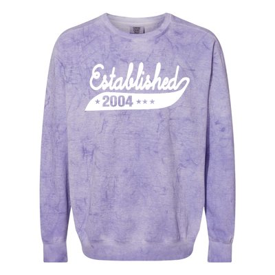 Established 2004 Funny Birthday Gift Ideas Colorblast Crewneck Sweatshirt