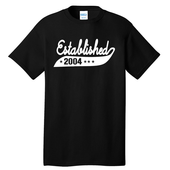 Established 2004 Funny Birthday Gift Ideas Tall T-Shirt