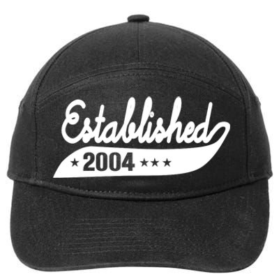 Established 2004 Funny Birthday Gift Ideas 7-Panel Snapback Hat