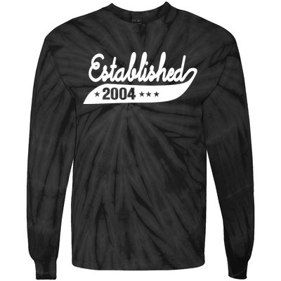 Established 2004 Funny Birthday Gift Ideas Tie-Dye Long Sleeve Shirt