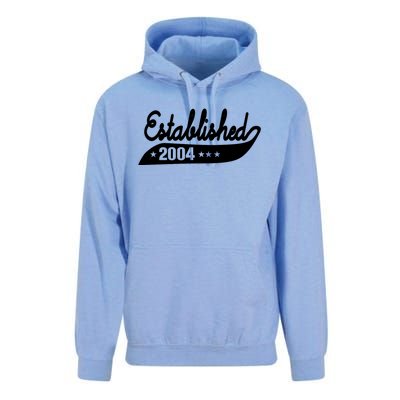 Established 2004 Funny Birthday Gift Ideas Unisex Surf Hoodie