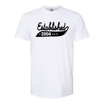 Established 2004 Funny Birthday Gift Ideas Softstyle CVC T-Shirt