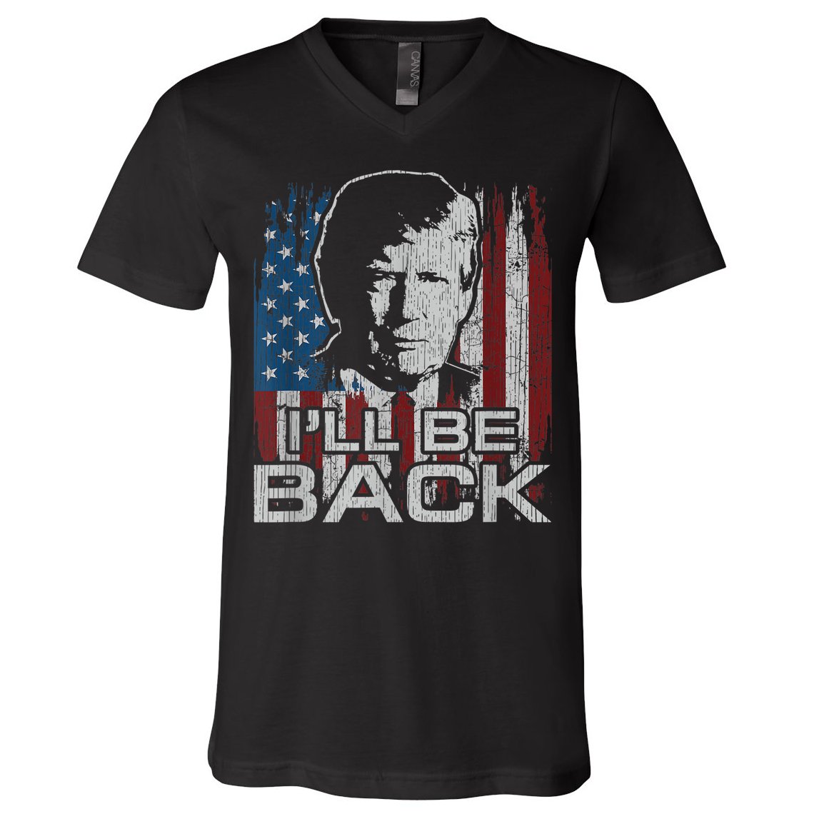 Election 2024 I'll Be Back Trump 2024 Vintage Donald Trump V-Neck T-Shirt