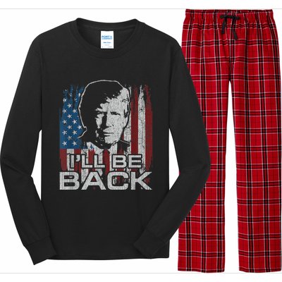 Election 2024 I'll Be Back Trump 2024 Vintage Donald Trump Long Sleeve Pajama Set