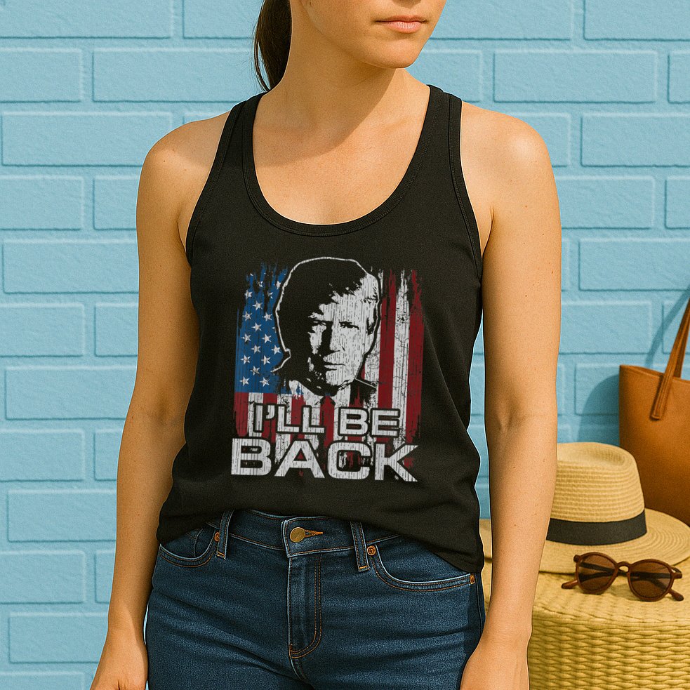 Election 2024 I'll Be Back Trump 2024 Vintage Donald Trump Womens Tank Top